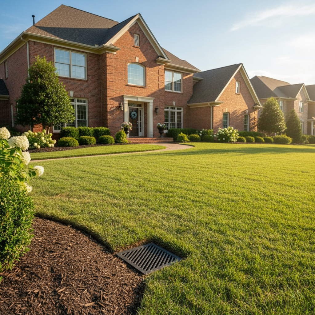 Beautiful Memphis yard protected by professional drainage solutions